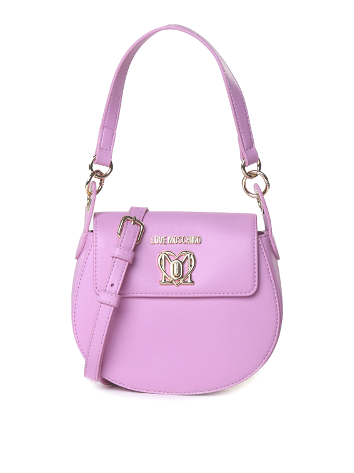 Love Moschino Damen Umhängetasche – Rosa, Aus Geprägtem PU-Leder, Mit Reißverschluss