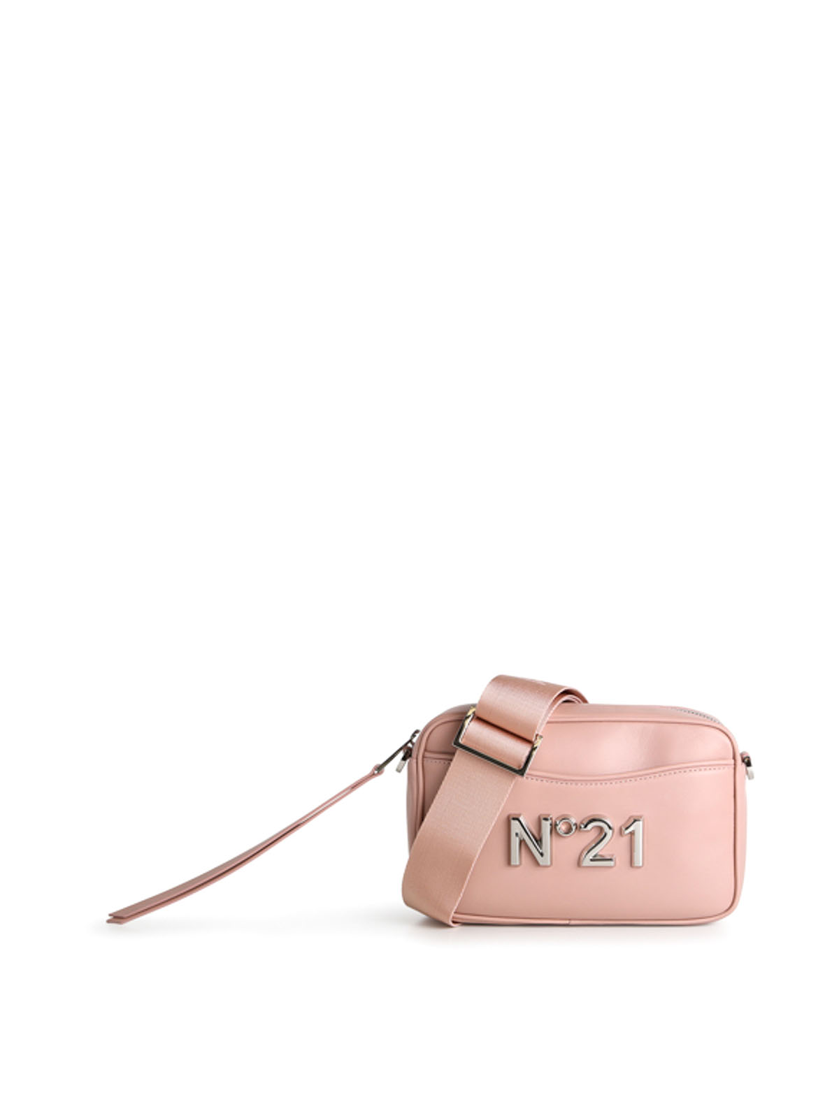 Shop N°21 Faux Leather Bag With Silver Tone Logo In Rosado