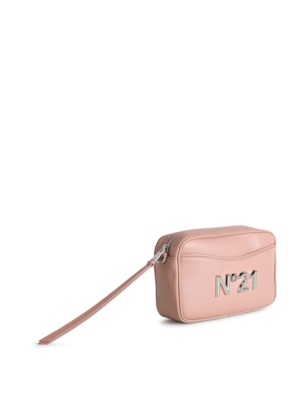 Shop N°21 Faux Leather Bag With Silver Tone Logo In Rosado