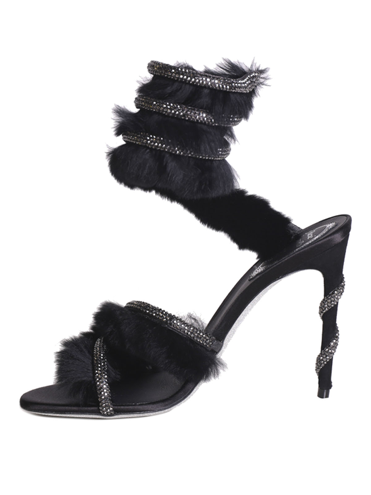 Rene Caovilla Cleo sandals with crystals and lapin|C11544105R001V196