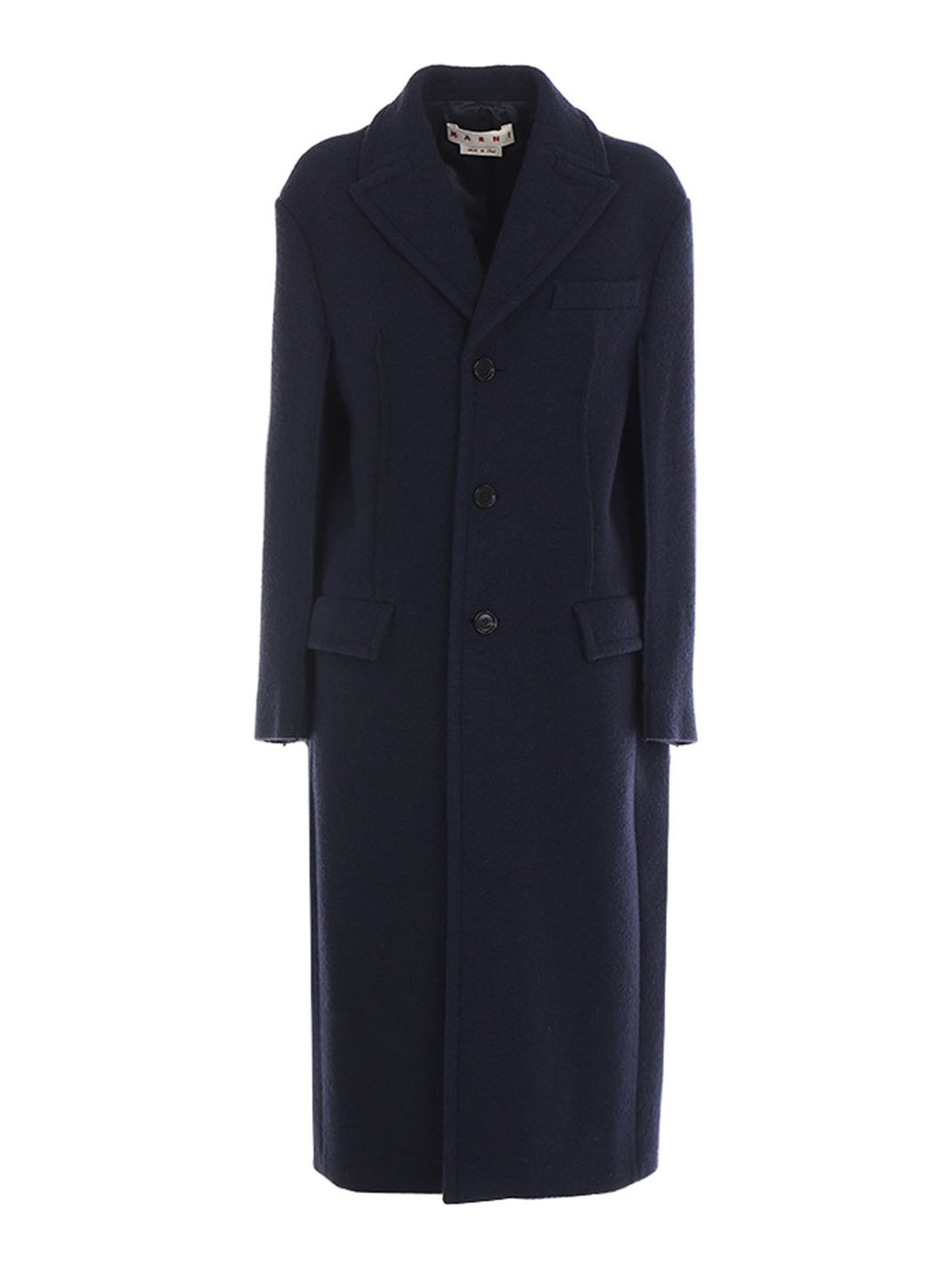 Marni Woman Coat Navy Blue Size 6 Virgin Wool