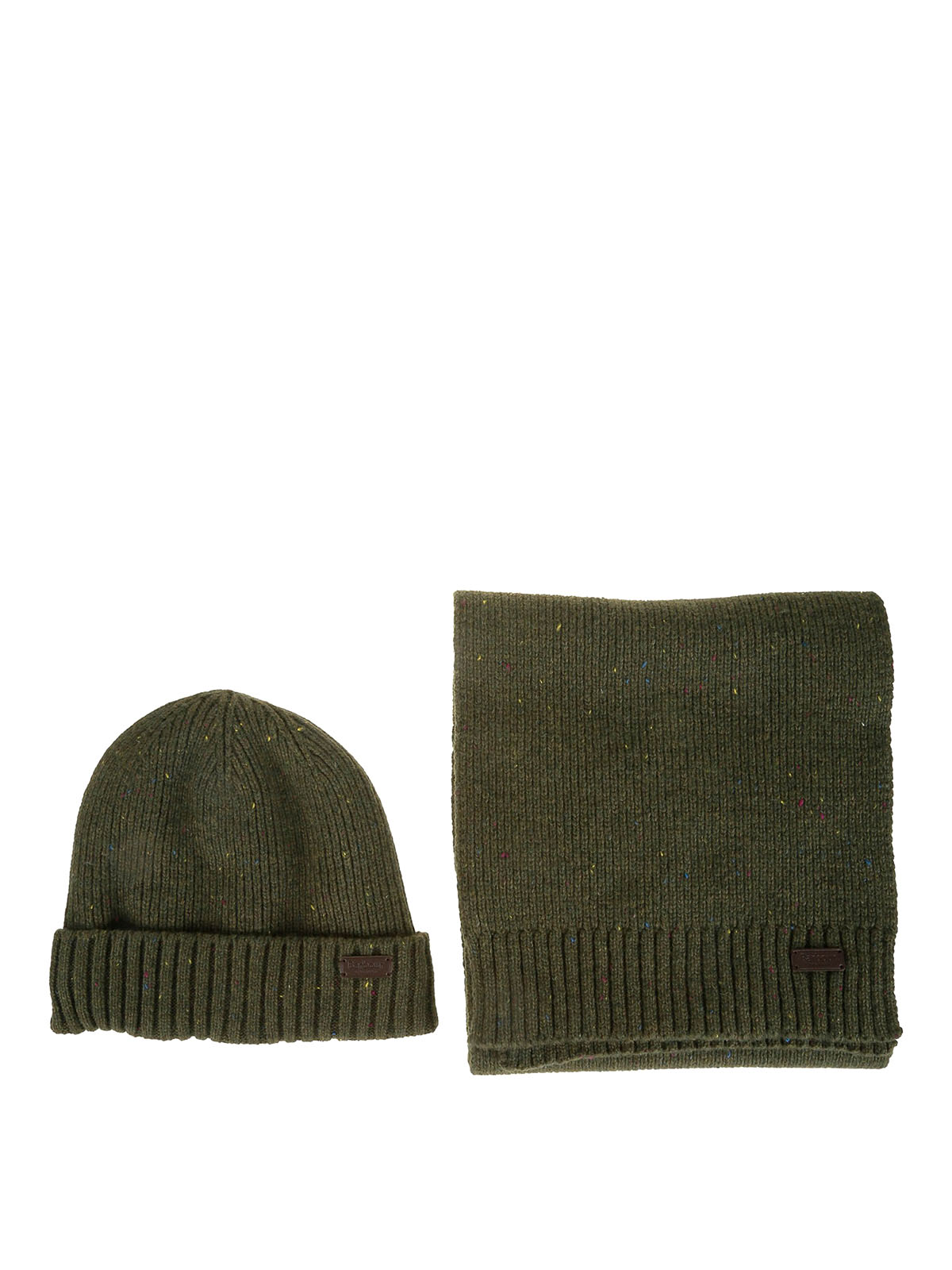 Shop Barbour Carlton Beanie And Scarf Set In Green