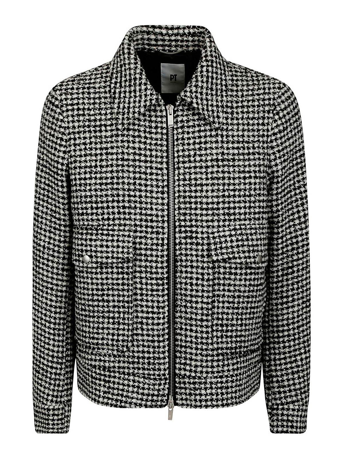 Shop Pt Torino Patterned Wool Jacket In Negro