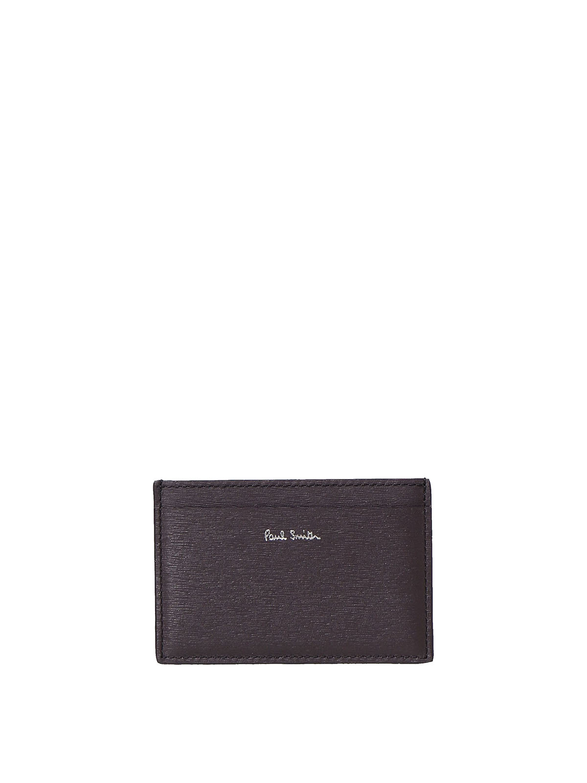Shop Paul Smith Textured Leather Card Holder In Burgundy