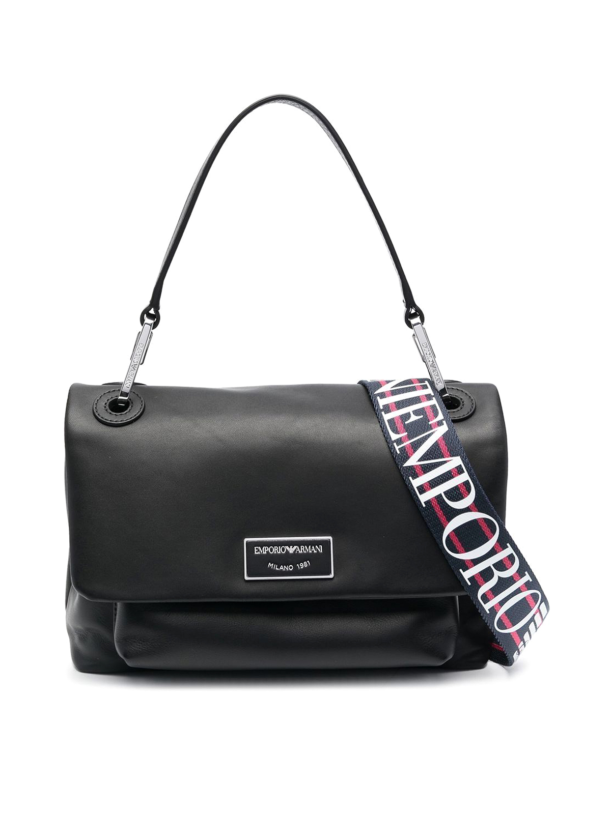 Emporio Armani Leather flap bag - Black - Women|Y3A148Y478E80001