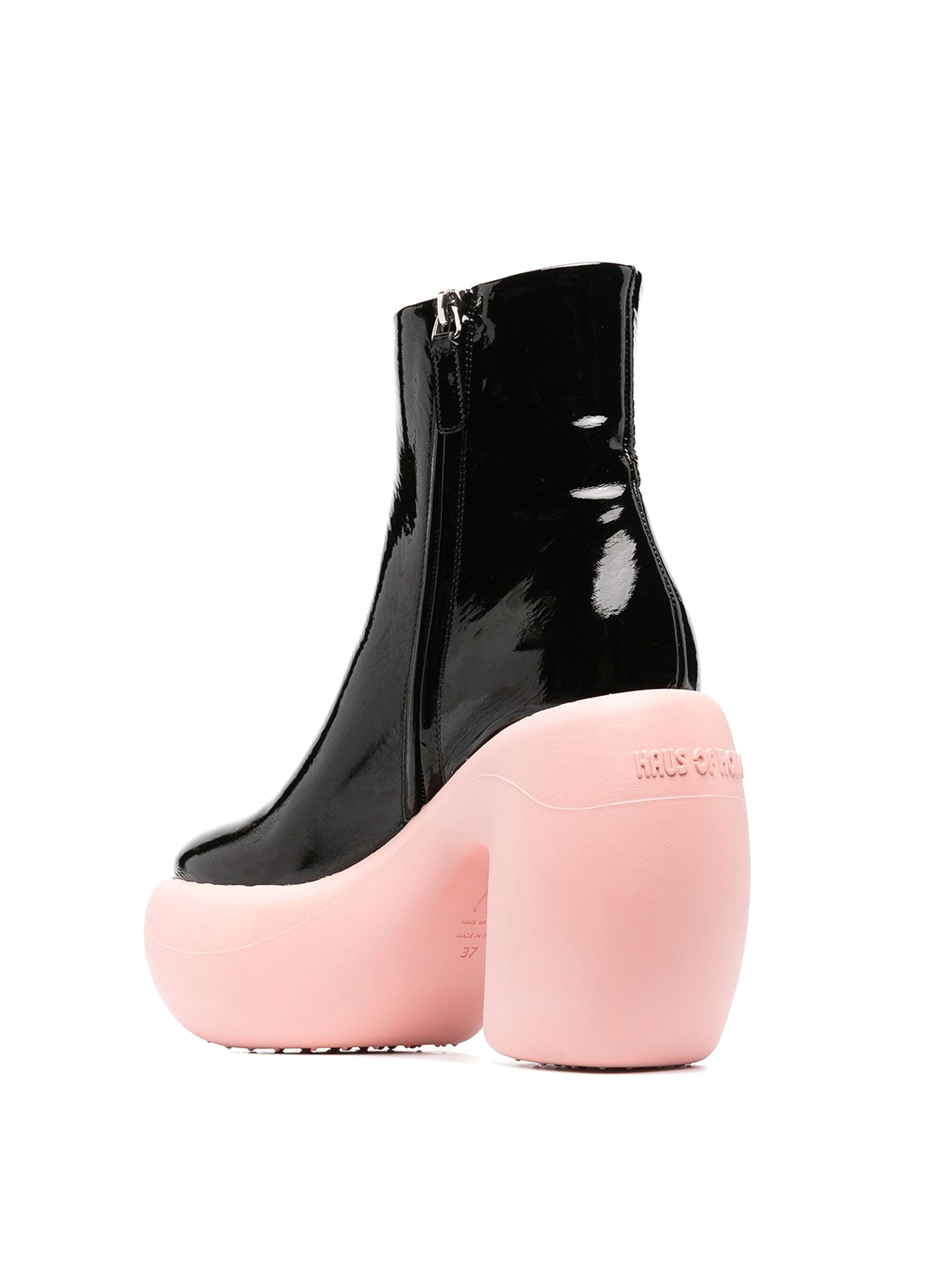 Shop Haus Of Honey Honey Bubble Ankle Boots In Negro