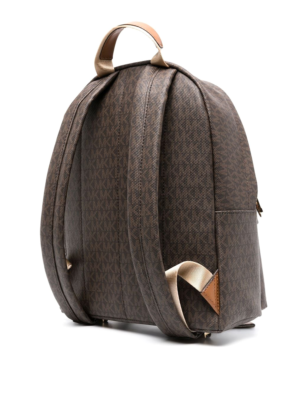 Shop Michael Kors Monogram Print Leather Backpack In Brown