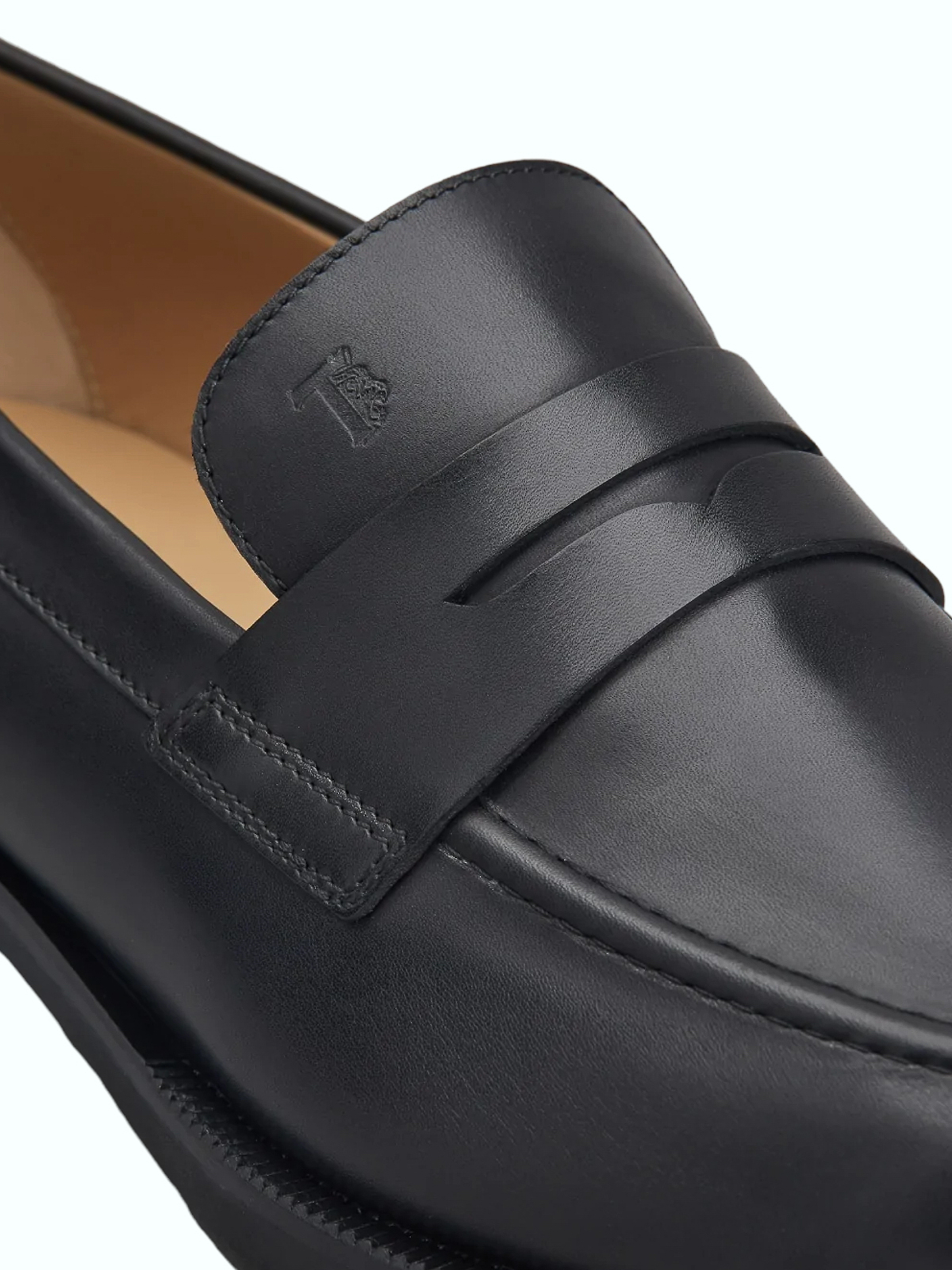 Shop Tod's Leather Loafers In Black