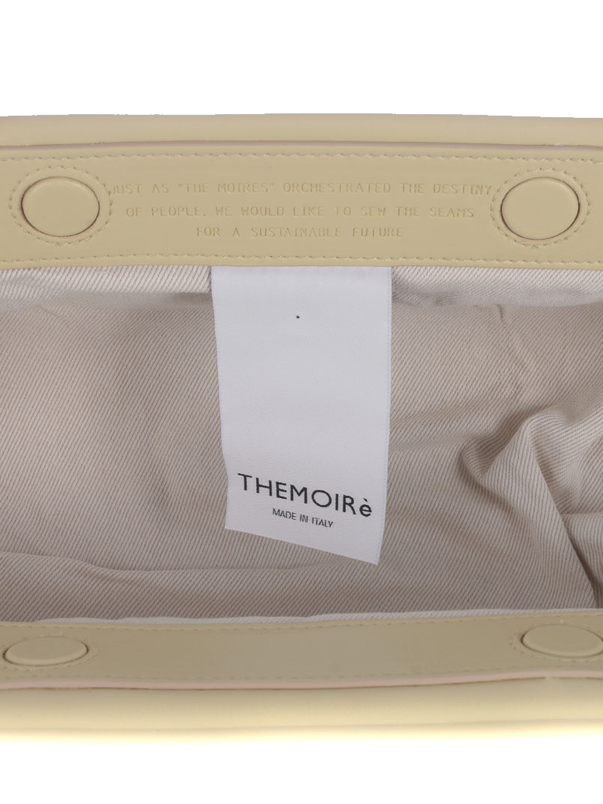 Shop Themoirè Eco-leather Clutch In Cream