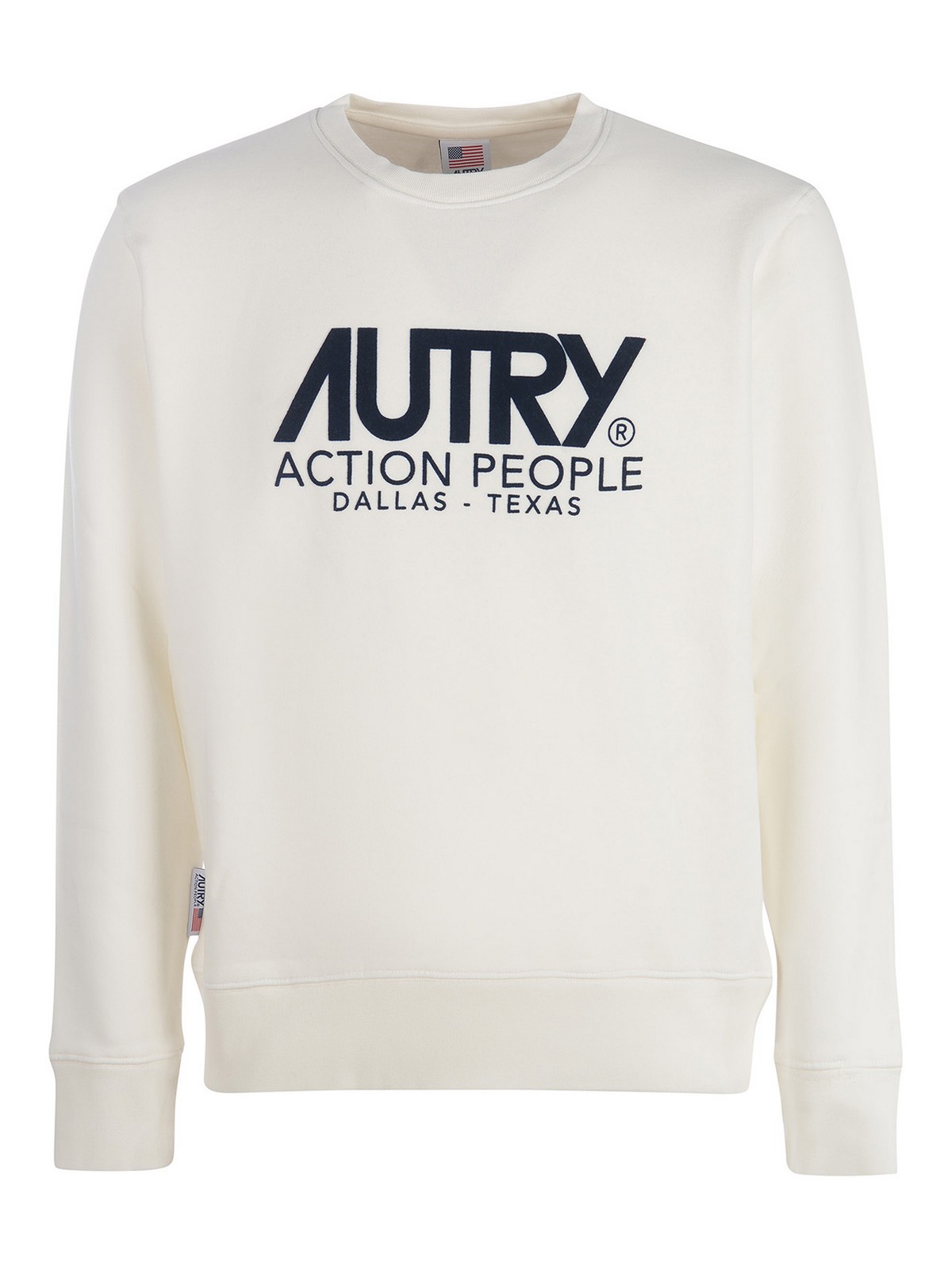 Shop Autry Cotton Sweatshirt In White