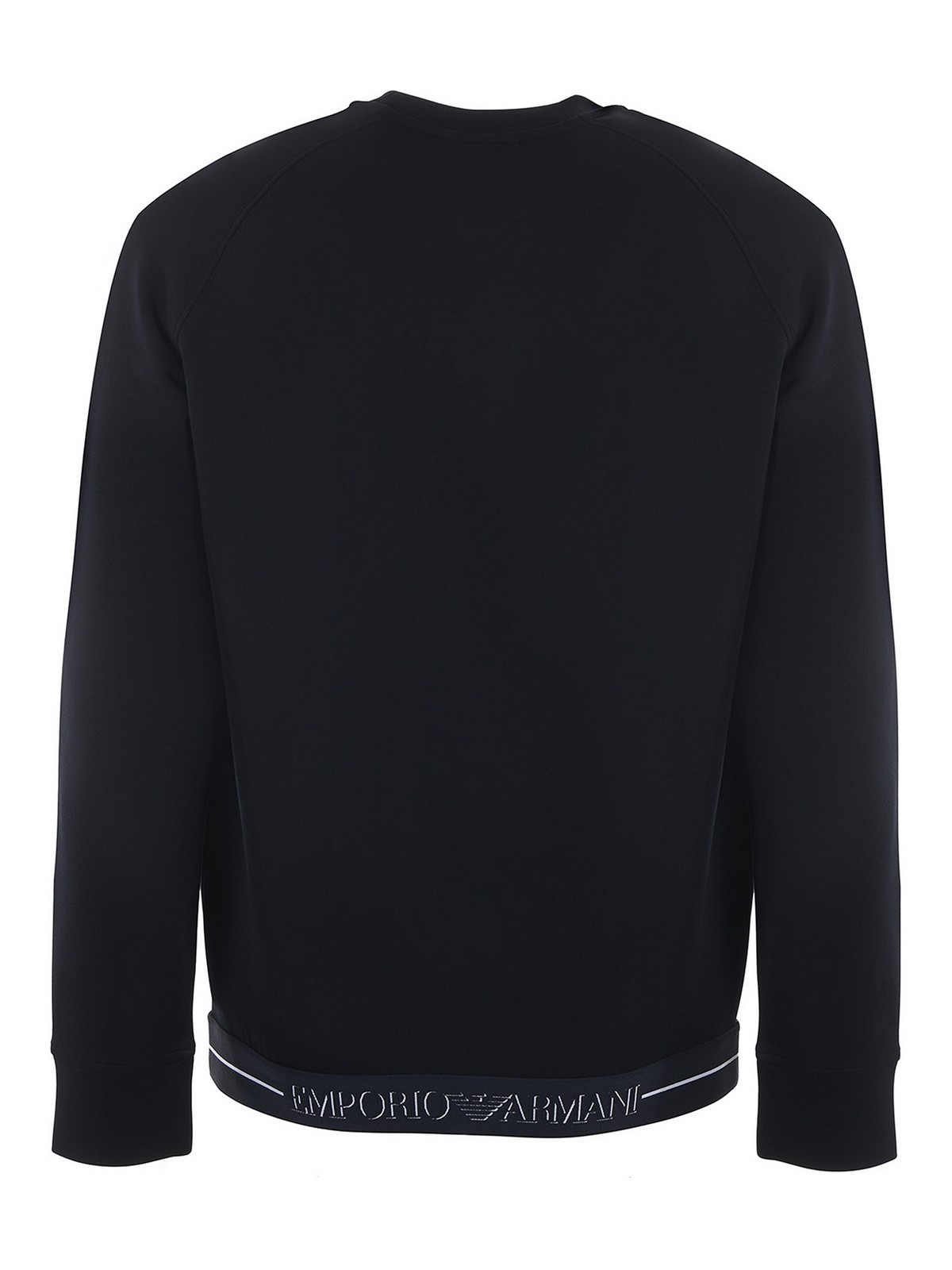 Shop Emporio Armani Cotton Blend Sweatshirt In Dark Blue