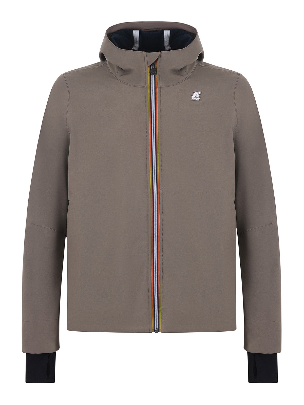 Shop K-way Nylon Hooded Jacket In Grey