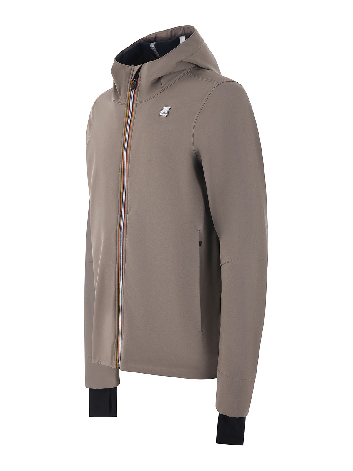 Shop K-way Nylon Hooded Jacket In Grey