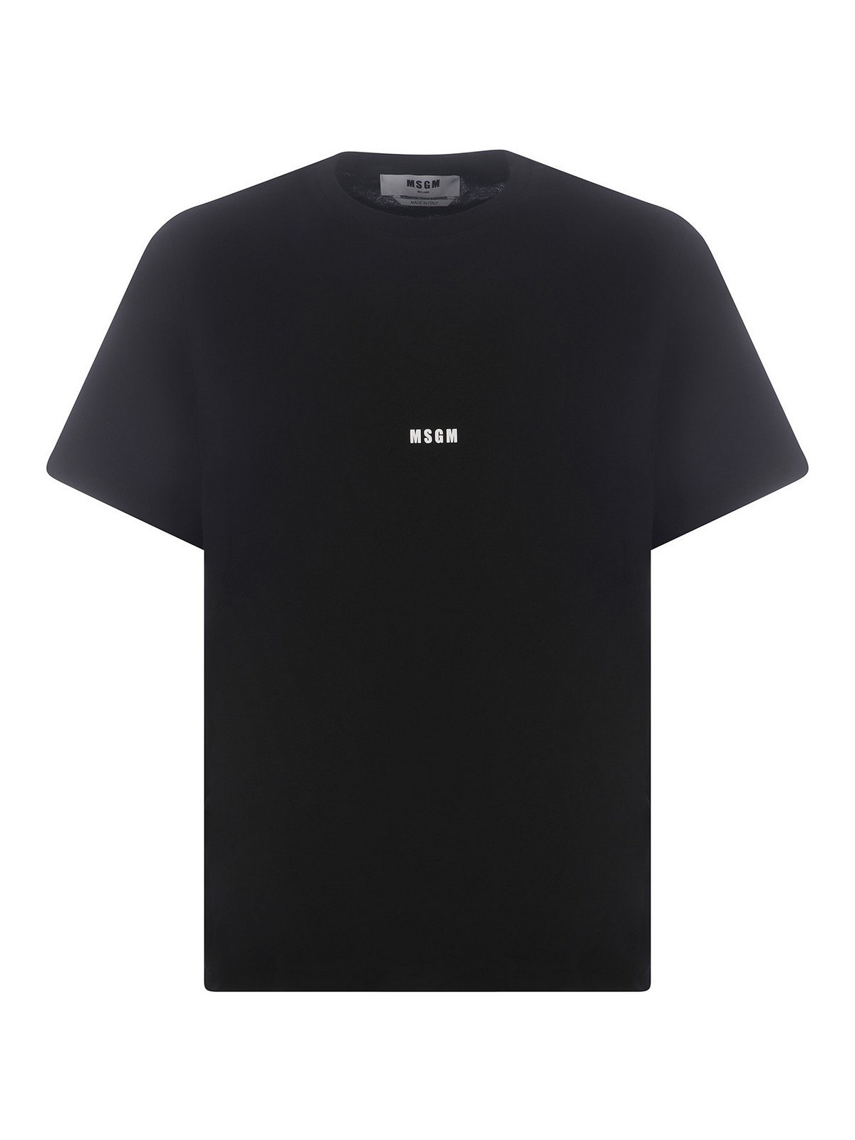 Shop Msgm Cotton Tee In Black