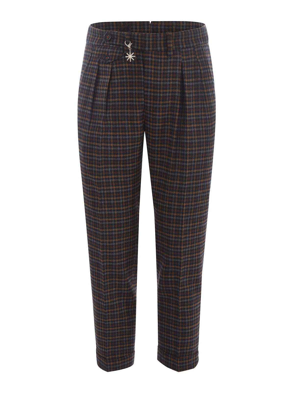 Manuel Ritz Wool Blend Pants In Multicolour