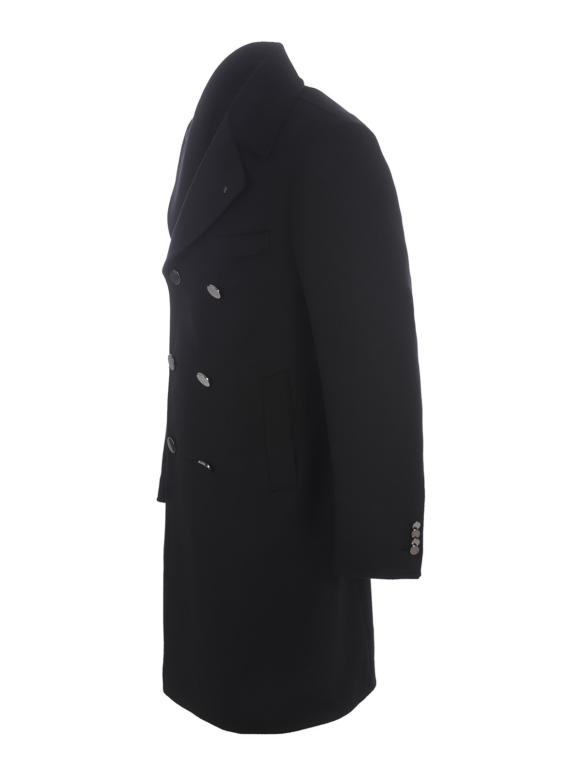 Shop Tagliatore Wool Double-breasted Coat In Negro
