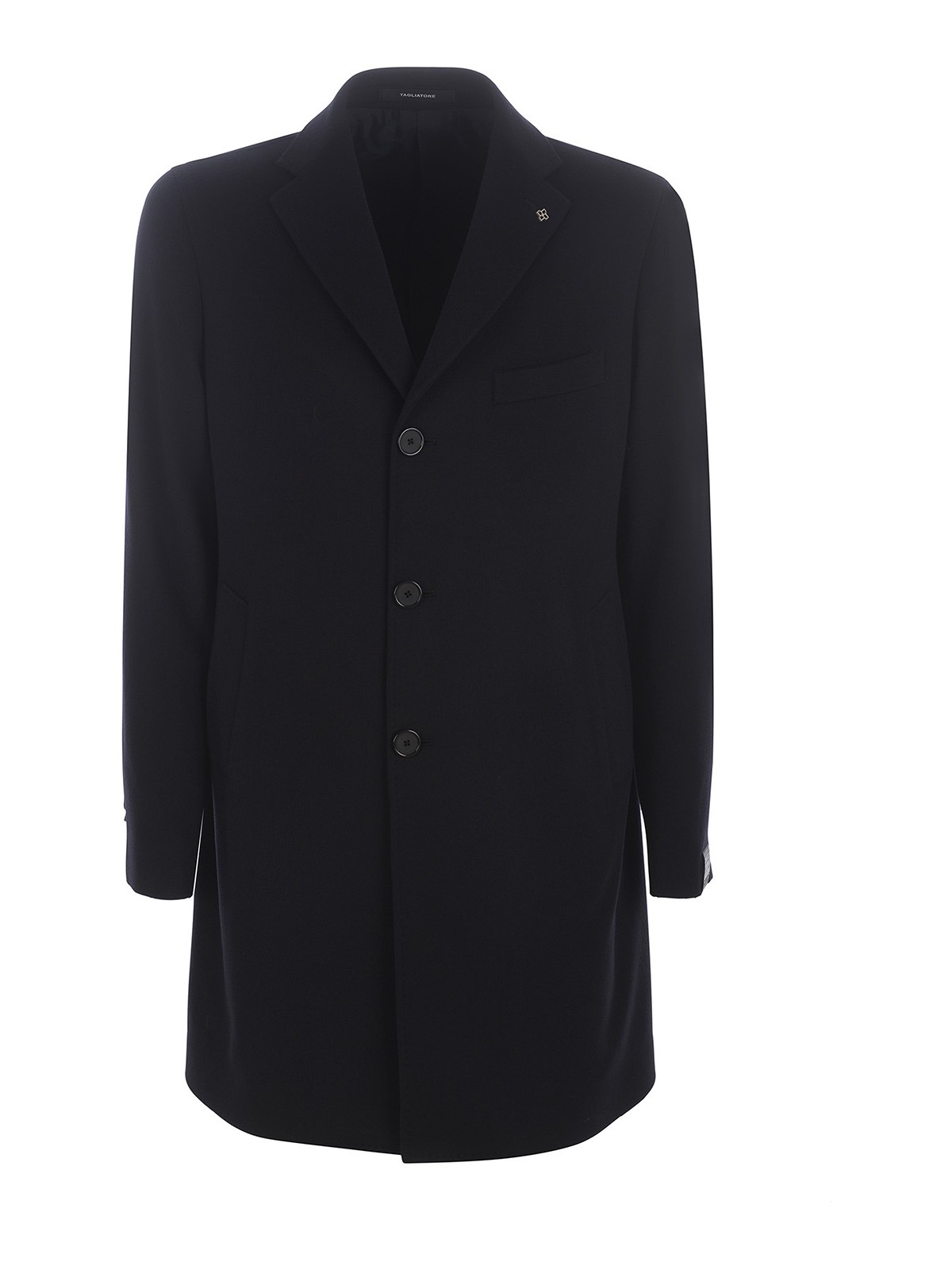 Shop Tagliatore Wool And Cashmere Coat In Azul Oscuro