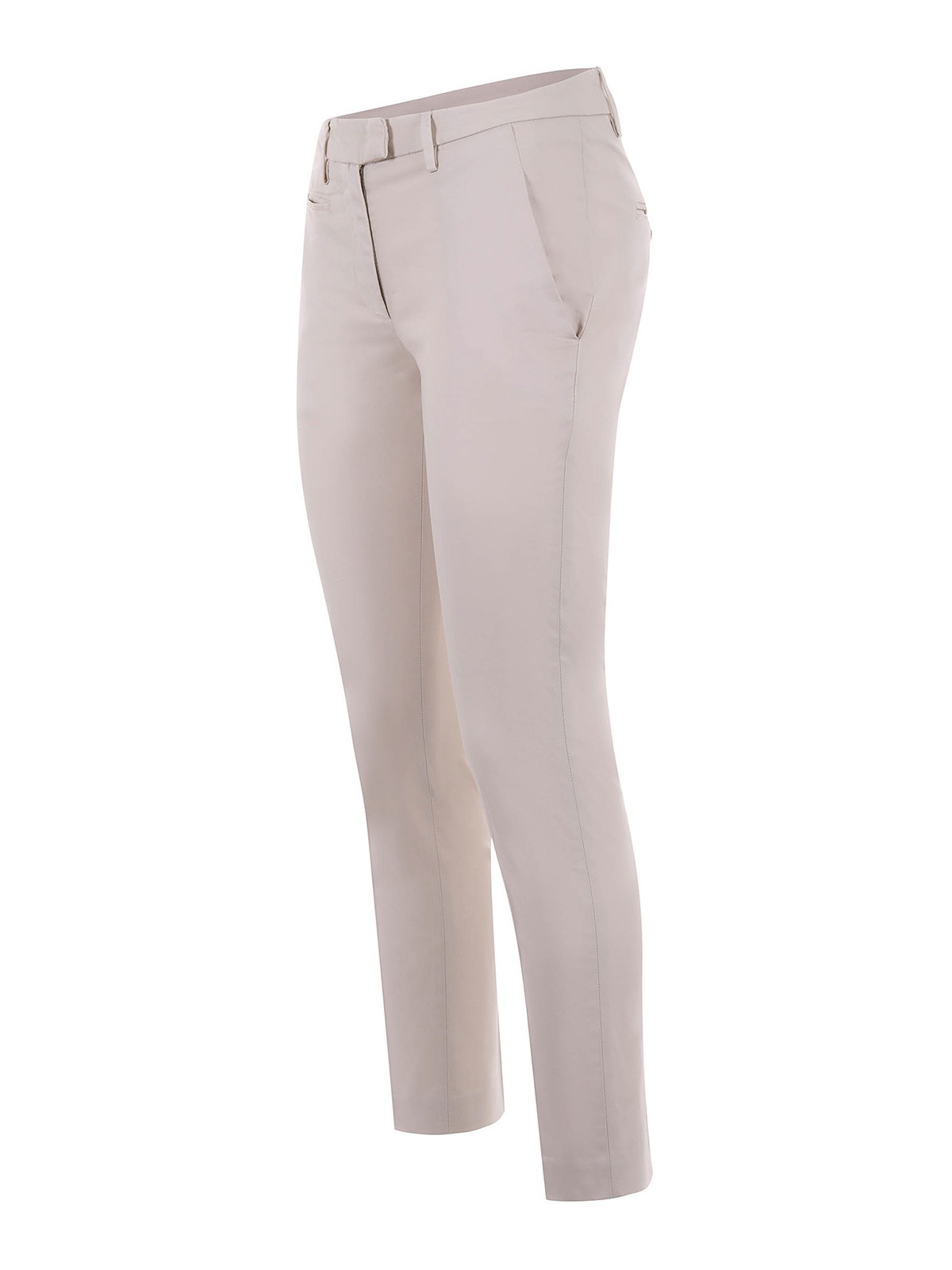 Shop Dondup Stretch Cotton Pants In Beis Claro