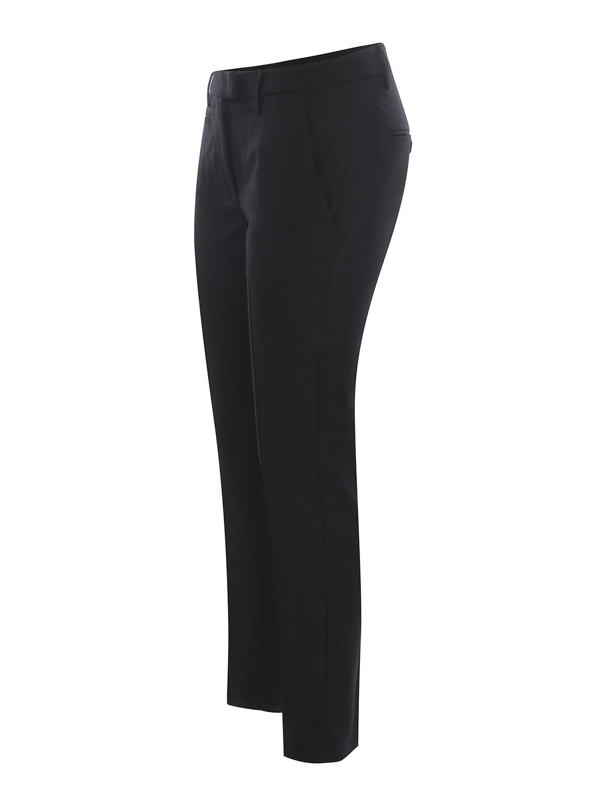 Shop Dondup Wool Trousers In Negro