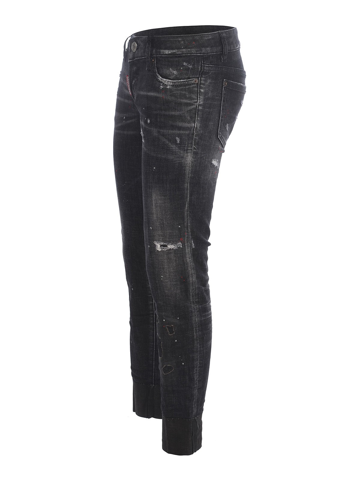 Shop Dsquared2 Jennifer Cropped Jeans In Negro