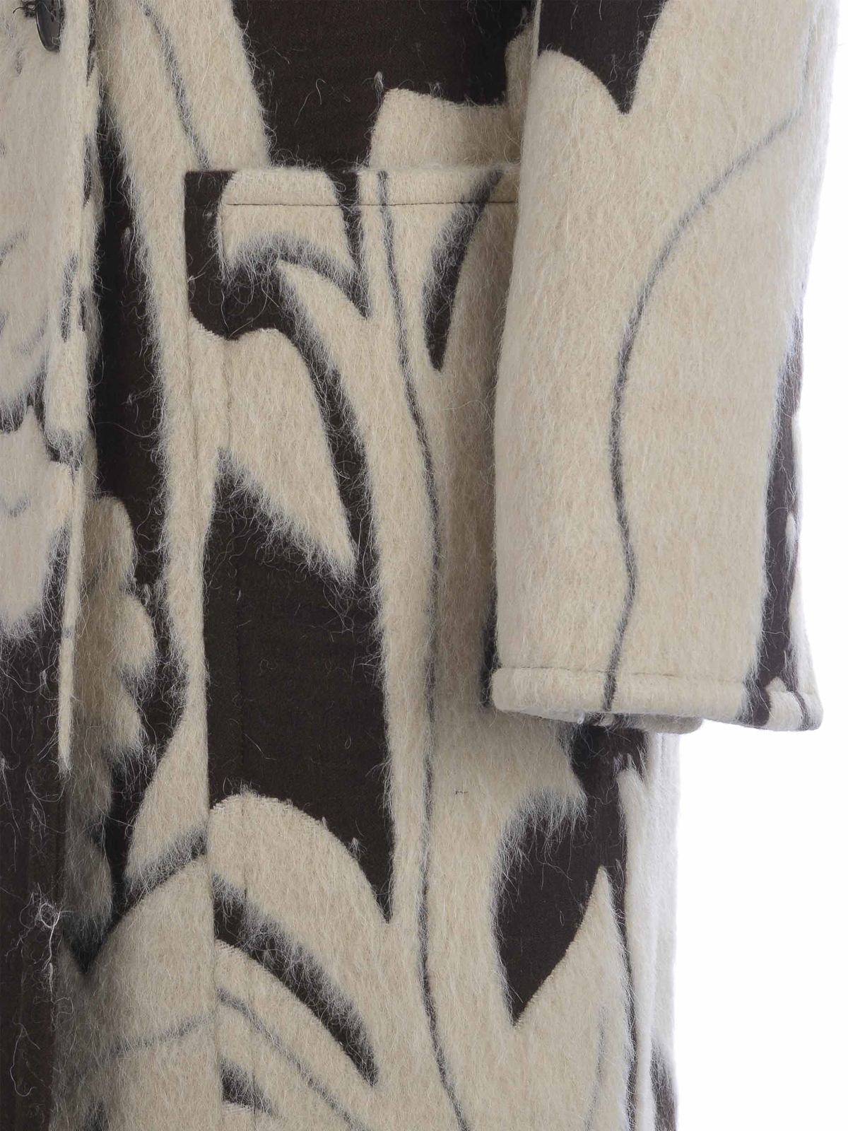 Shop Etro Patterned Wool Blend Coat In Beis Claro