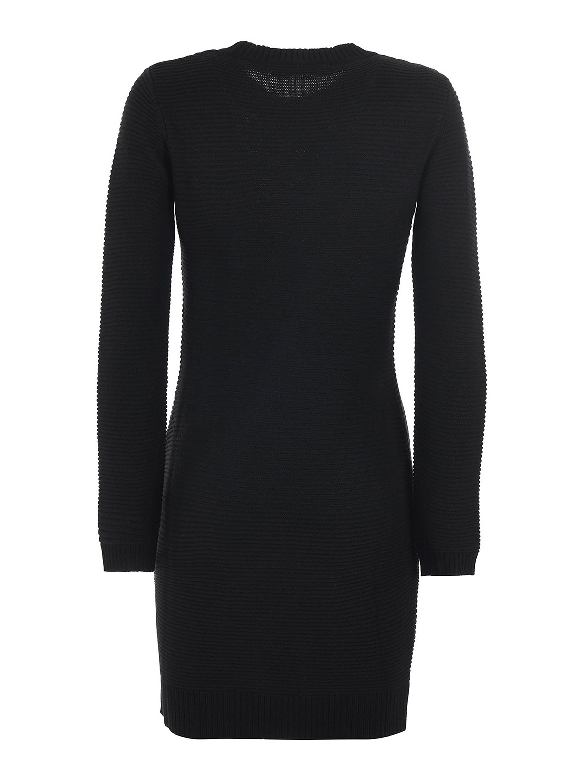 Shop Love Moschino Heart Intarsia Knitted Dress In Negro