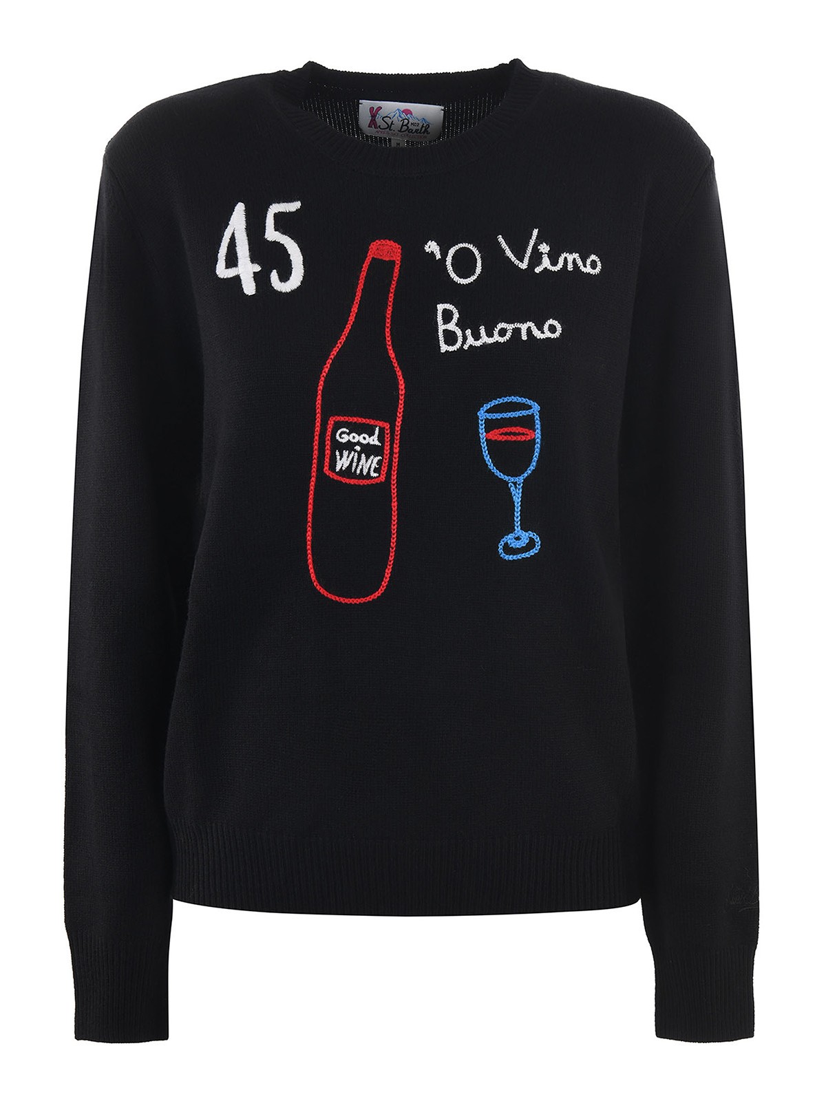 Mc2 Saint Barth Good Wine Sweater In Negro