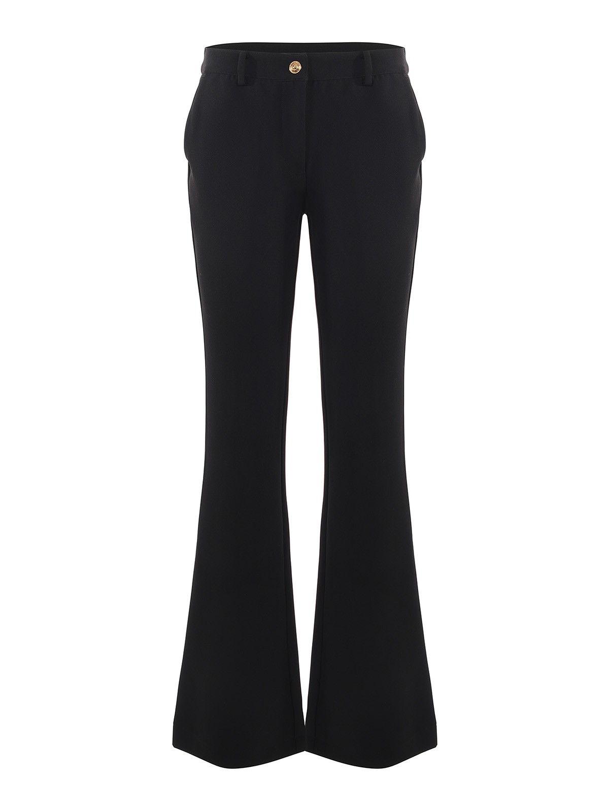Shop Versace Jeans Couture Stretch Cady Flared Pants In Black