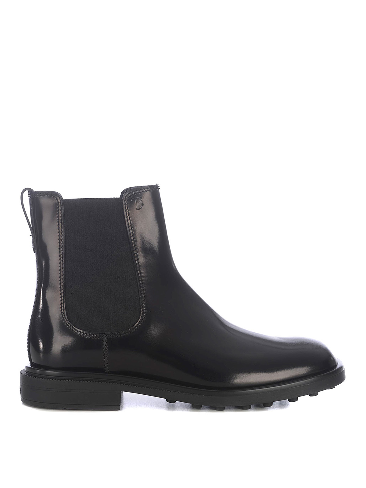 Tod's Brushed Leather Booties In Negro