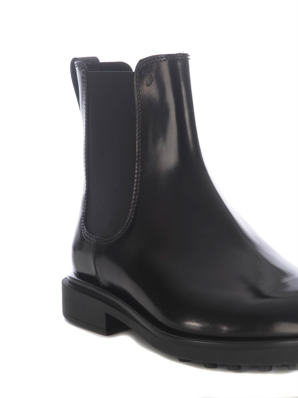 Shop Tod's Brushed Leather Booties In Negro
