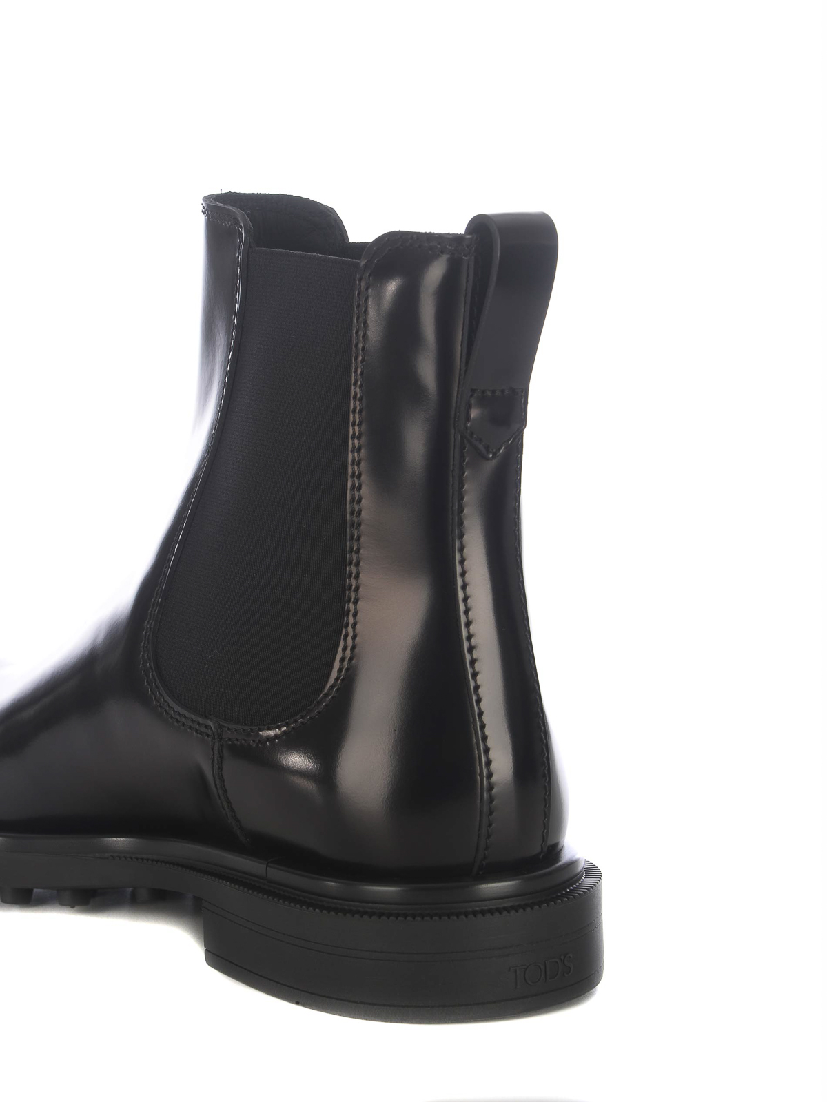 Shop Tod's Brushed Leather Booties In Negro