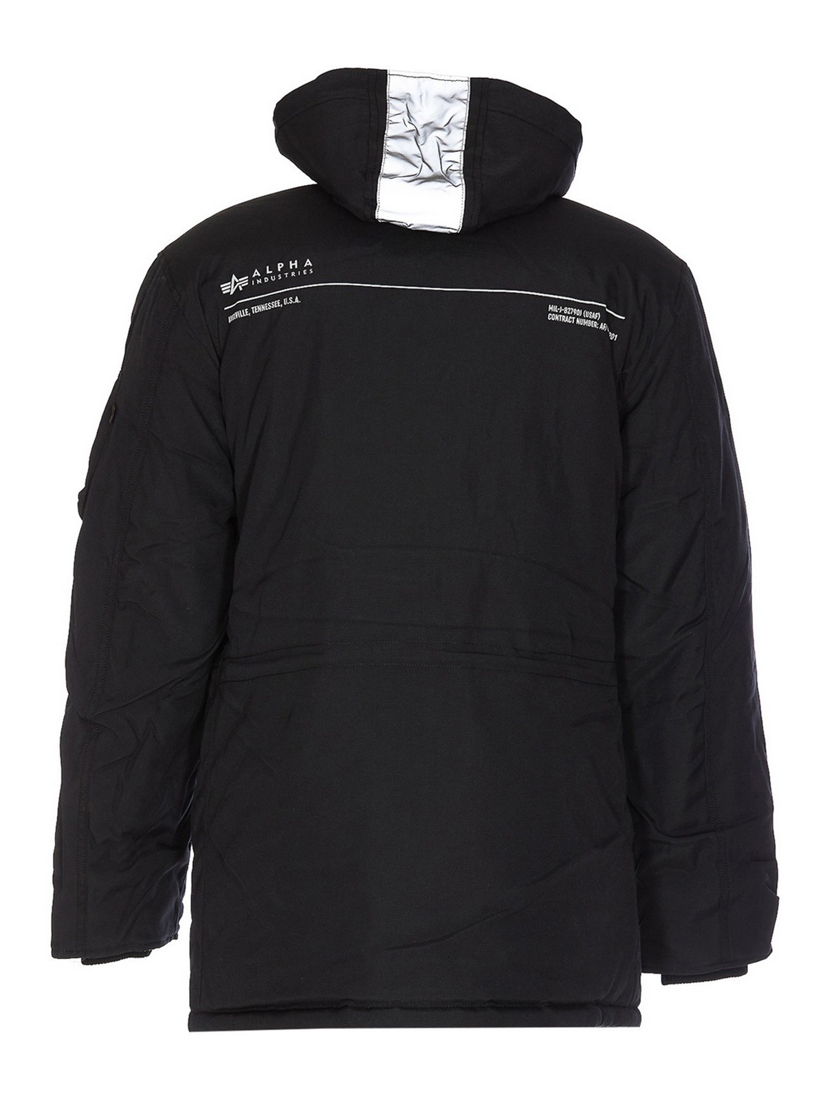 Shop Alpha Industries Jacket With Striped Hoodie In Black