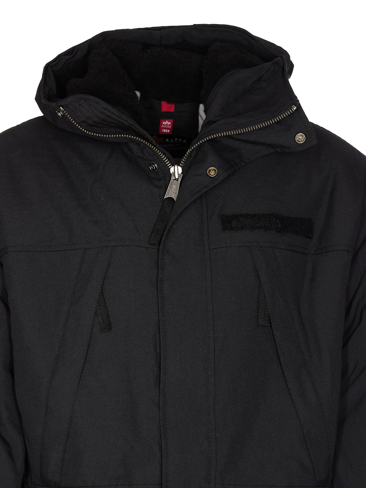 Shop Alpha Industries Jacket With Striped Hoodie In Black