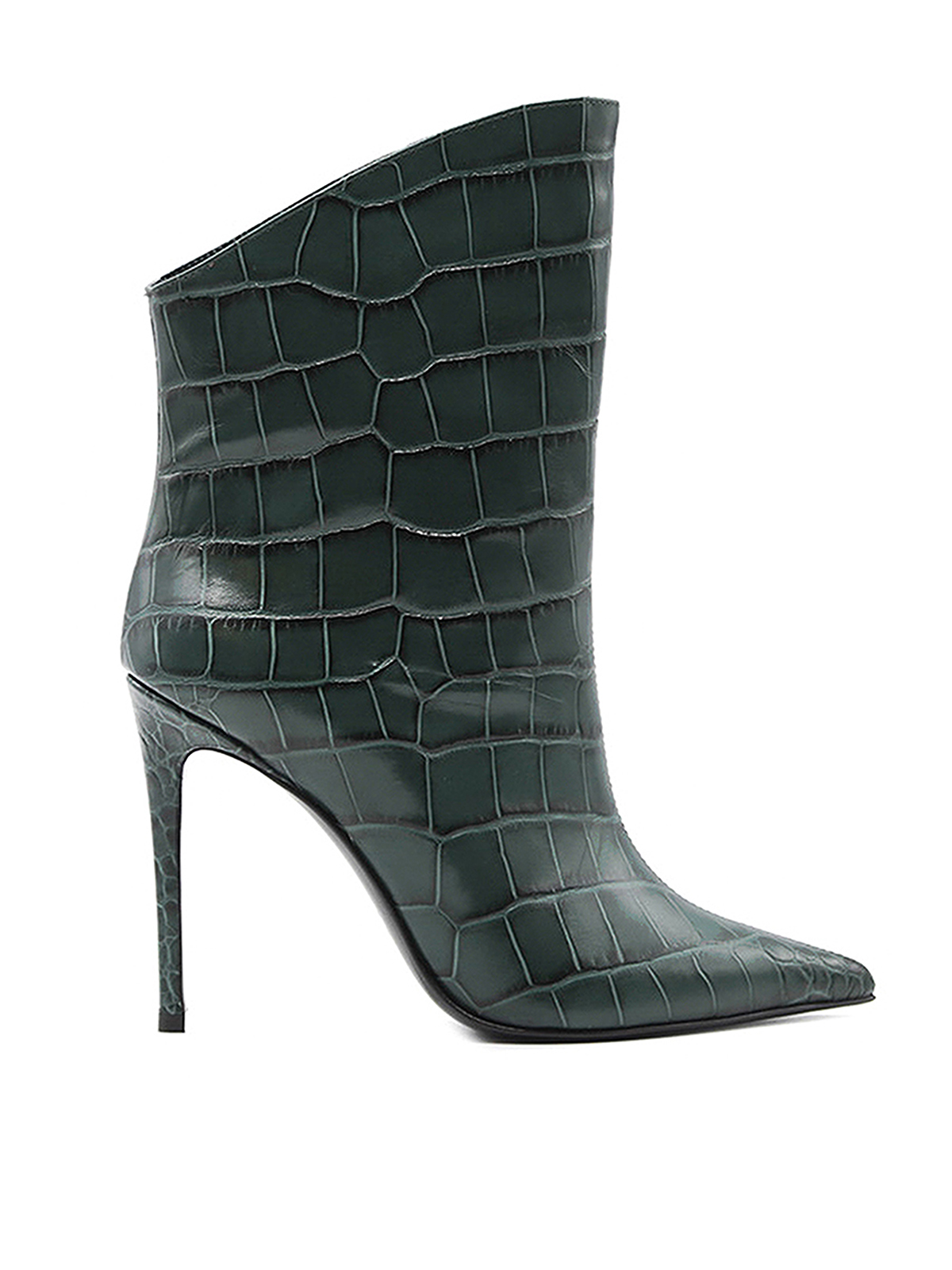 Giuliano Galiano Pointed Toe Ankle Boots In Verde