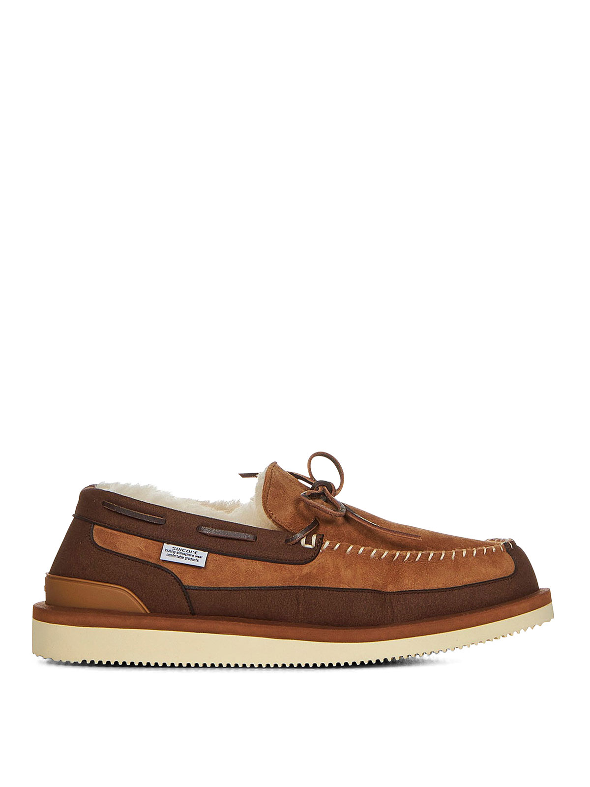 Shop Suicoke Leather Loafers In Brown