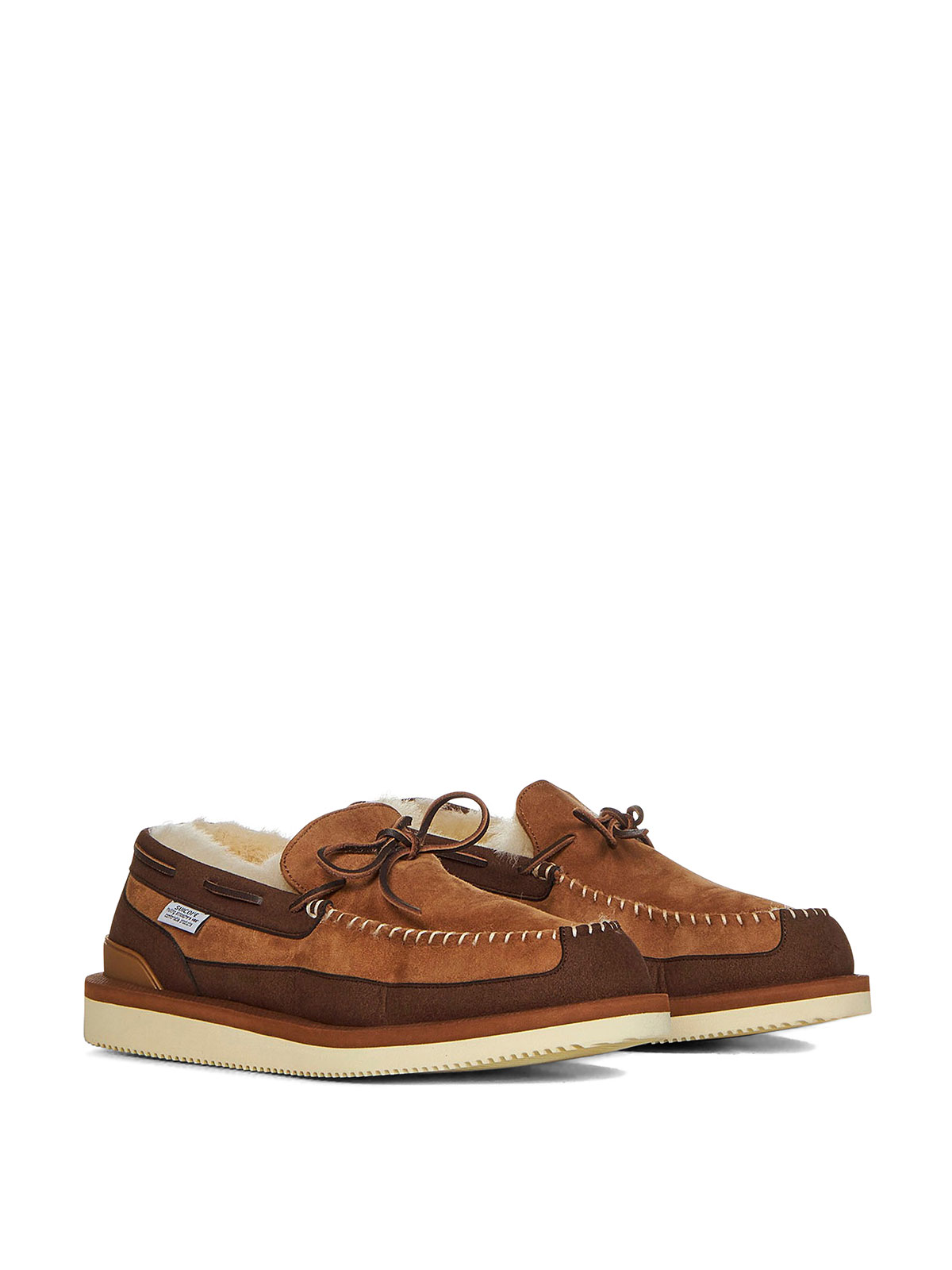 Shop Suicoke Leather Loafers In Brown