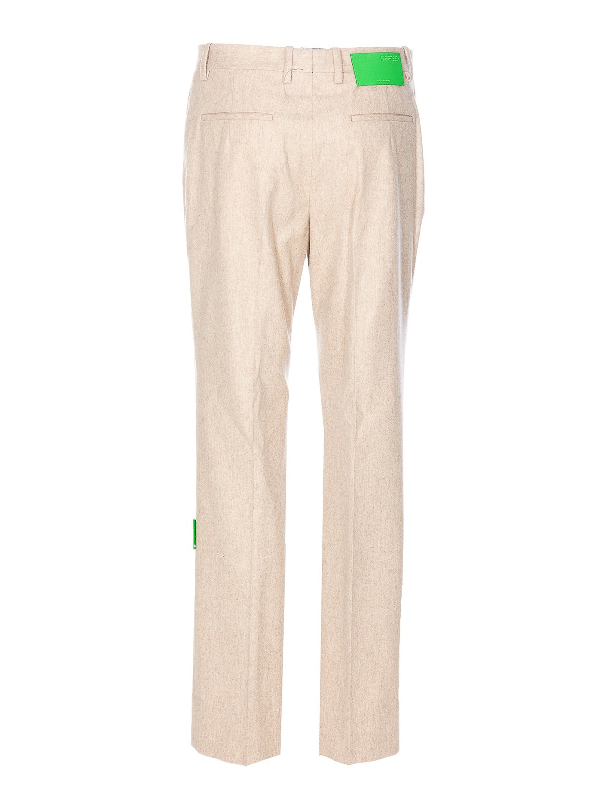 Shop Off-white Wool And Cashmere Trousers In White