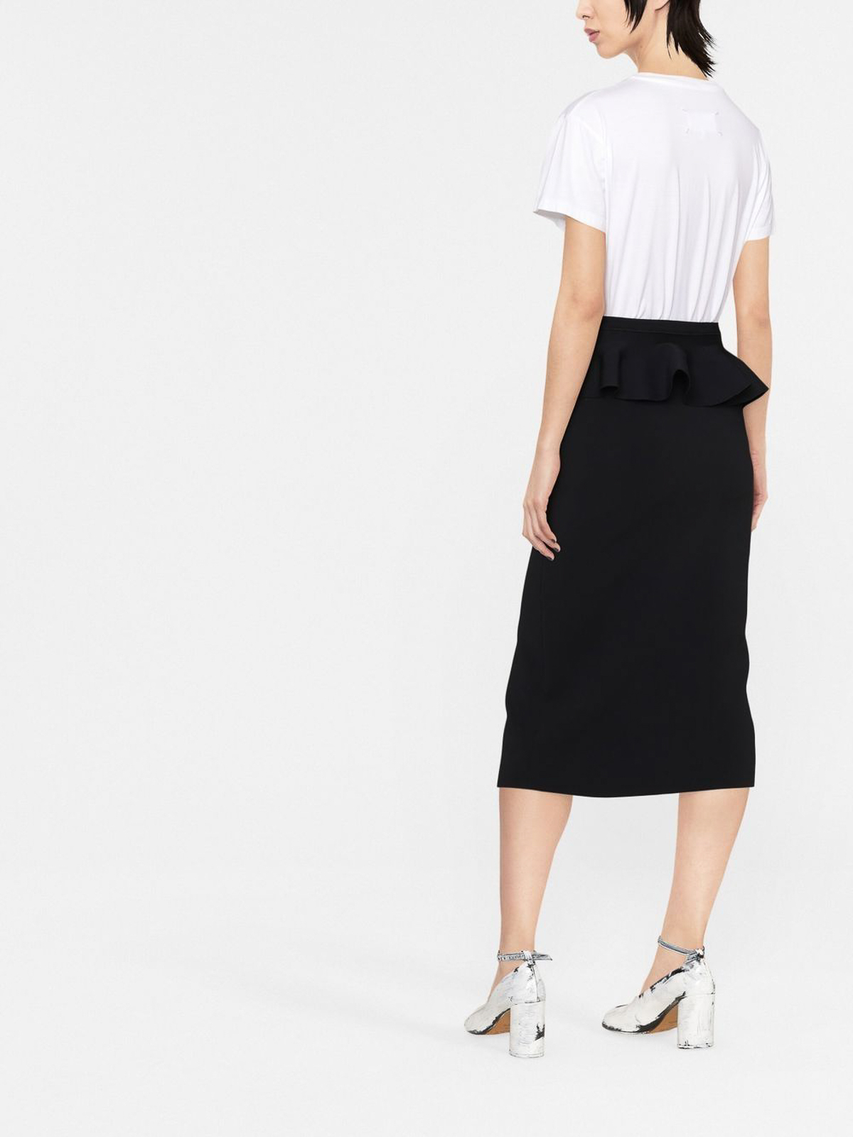 Shop Alexander Mcqueen Multifabric Skirt In Black