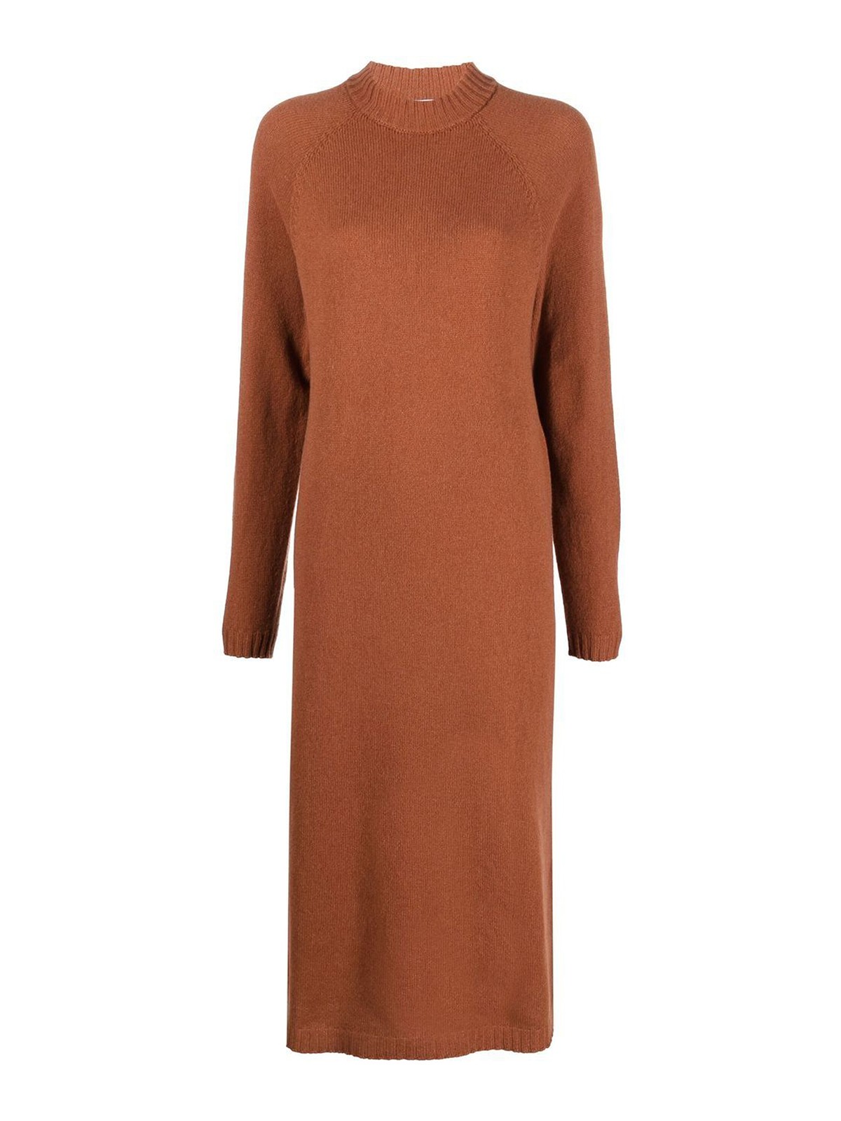 Shop Alysi Merino Wool Dress In Brown