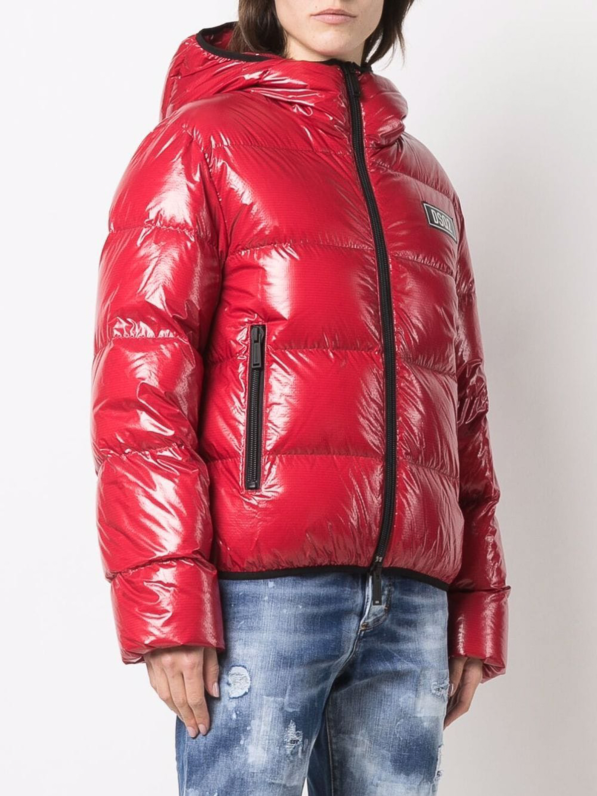 Shop Dsquared2 Logoed Puffer Jacket In Red