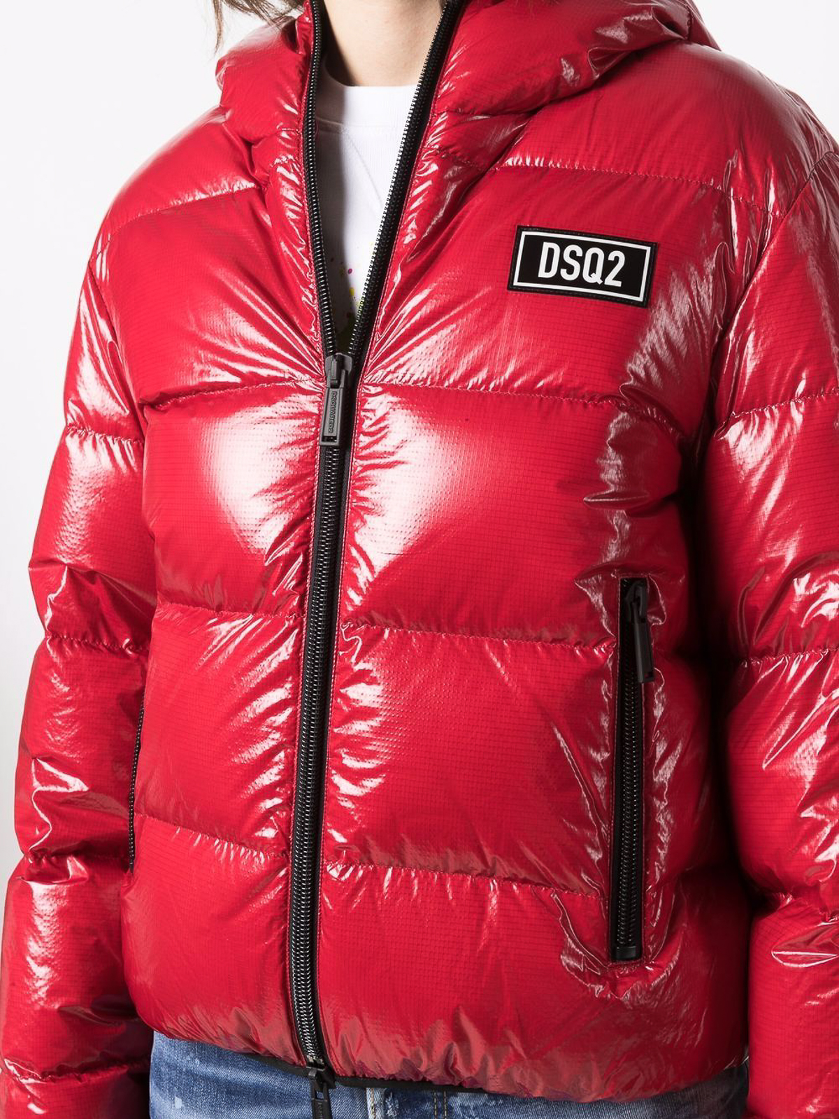 Shop Dsquared2 Logoed Puffer Jacket In Red