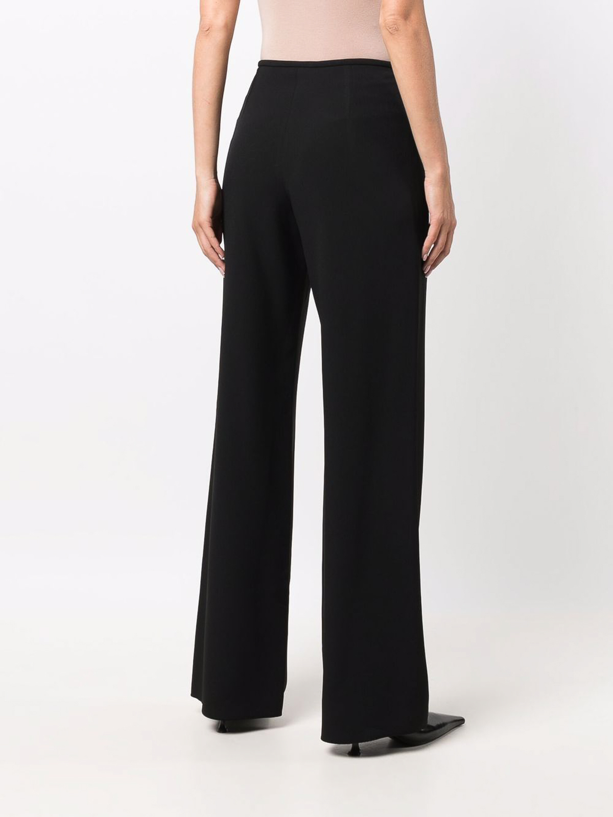 Shop Emporio Armani Viscose Blend Pants In Black