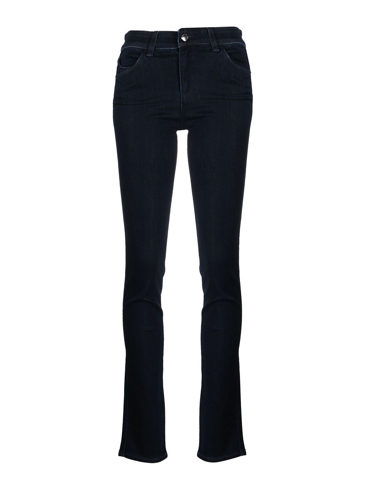 Shop Emporio Armani High-waisted Jeans In Dark Blue