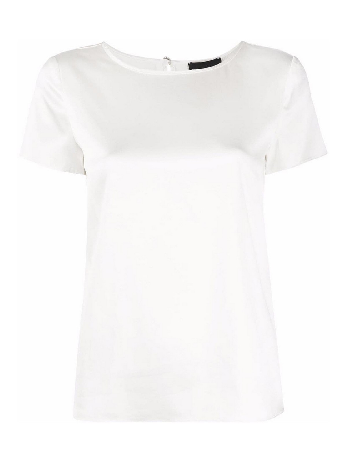 Shop Emporio Armani Stretch Silk T-shirt In White
