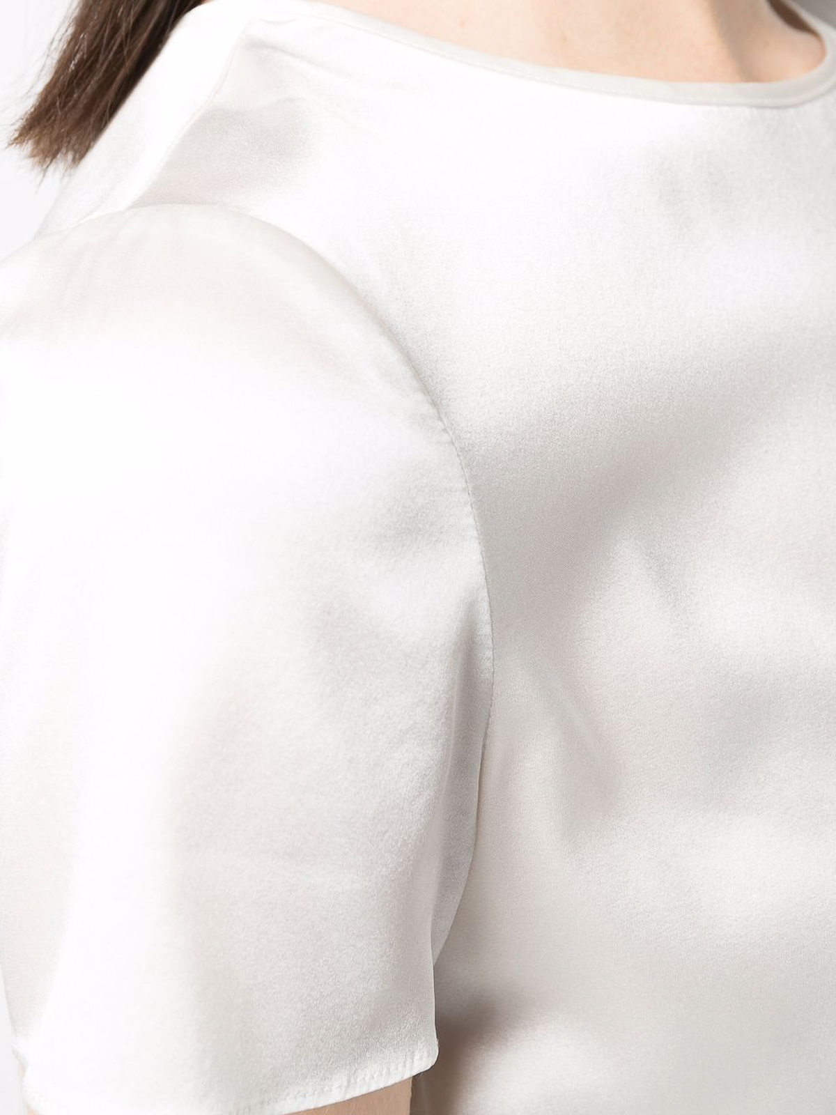 Shop Emporio Armani Stretch Silk T-shirt In White