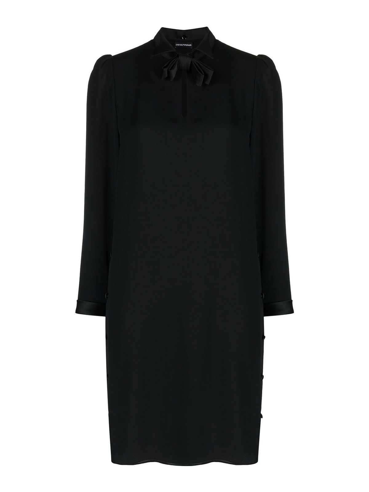 Emporio Armani Bow-detail Shift Dress In Black