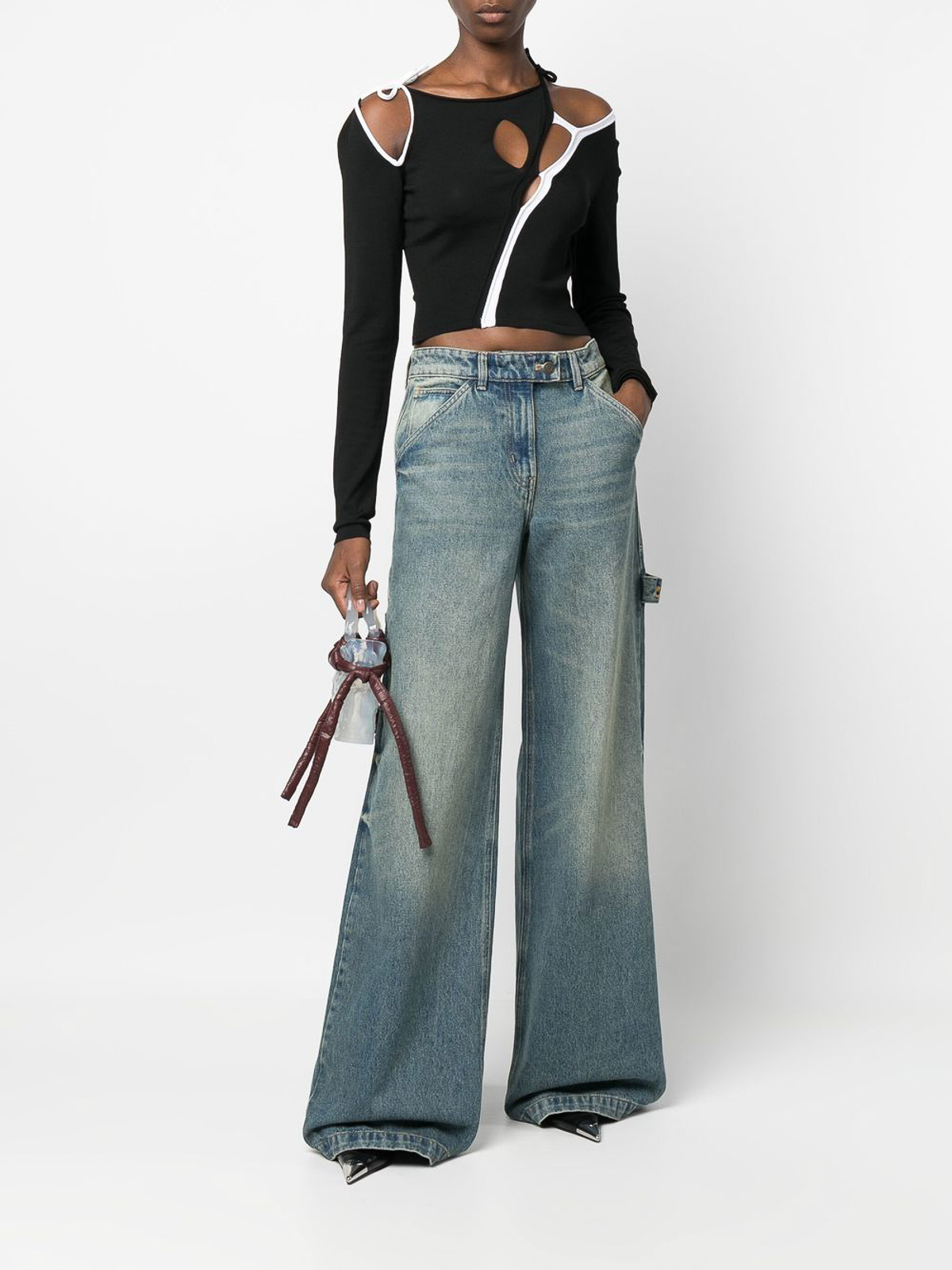Ottolinger Cut out-detail cropped top - Black - Women|703001BLACK