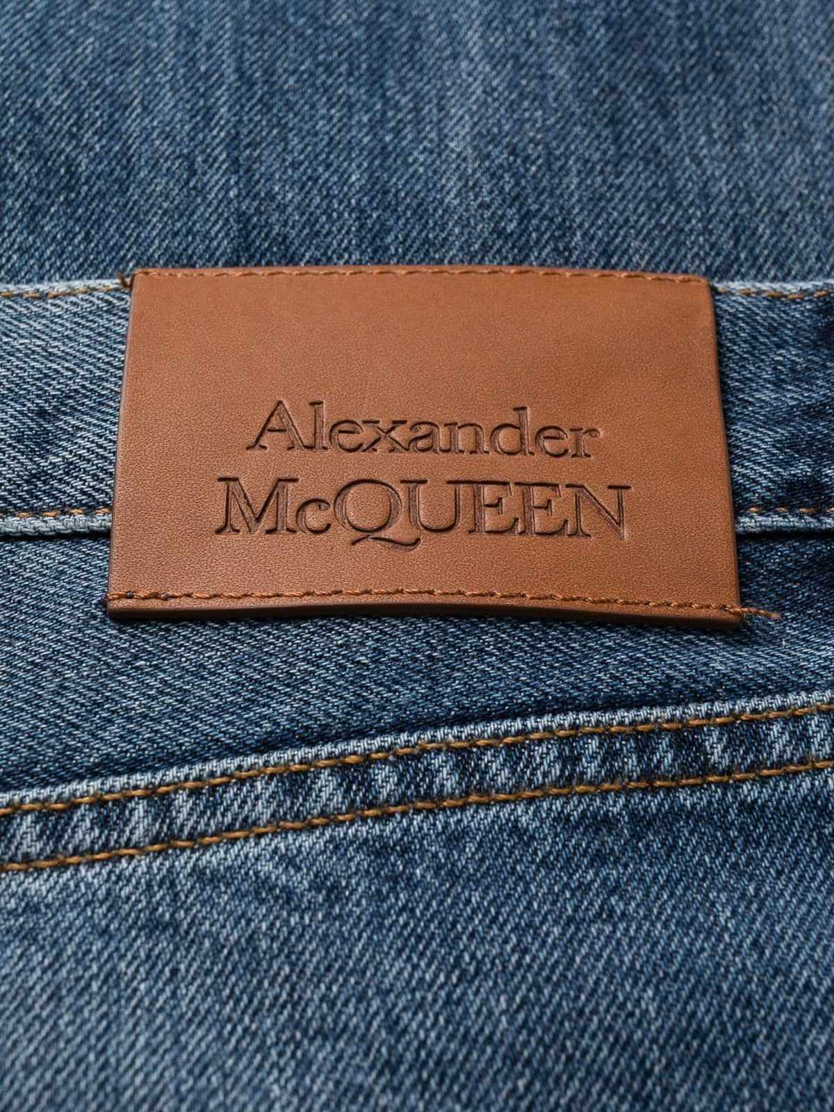 Shop Alexander Mcqueen Straight-leg Cropped Jeans In Medium Wash
