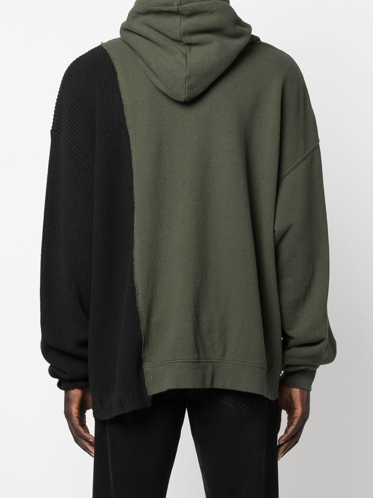 Shop Dsquared2 Logo-patched Patchwork Drawstring Hoodie In Dark Green