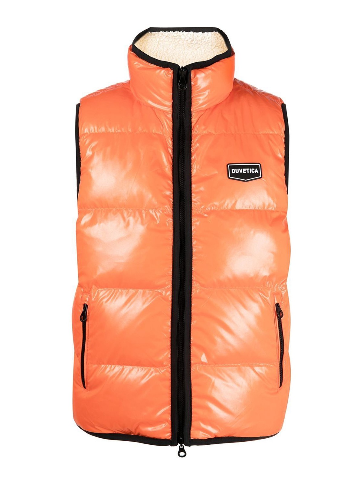 Duvetica Reversible Quilted Padded Vest In Orange